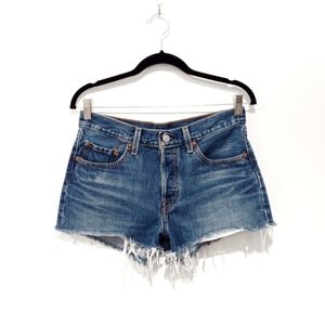Levi's Premium 501 Frayed Denim Cutoff Shorts 27